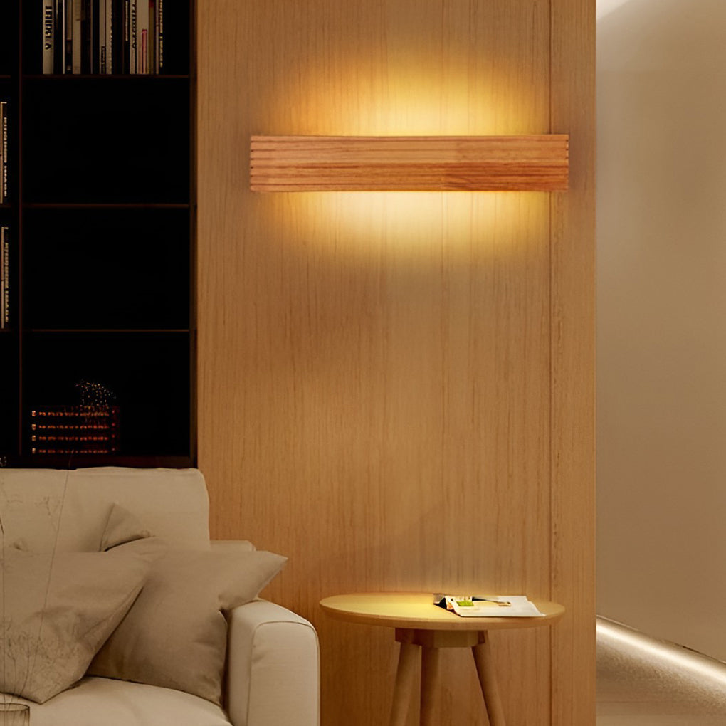 NordicLux Rectangular Waterproof Wall Lamp | Wall Lamp | Led | Warm White | wood | Elegant Wall Illumination