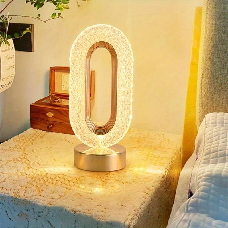 Crystaluxe™ Elegant Table Lamp Dimmable | Table Lamp | LED | metal/Plastic/crystal | 3W | Sleek Table Accent