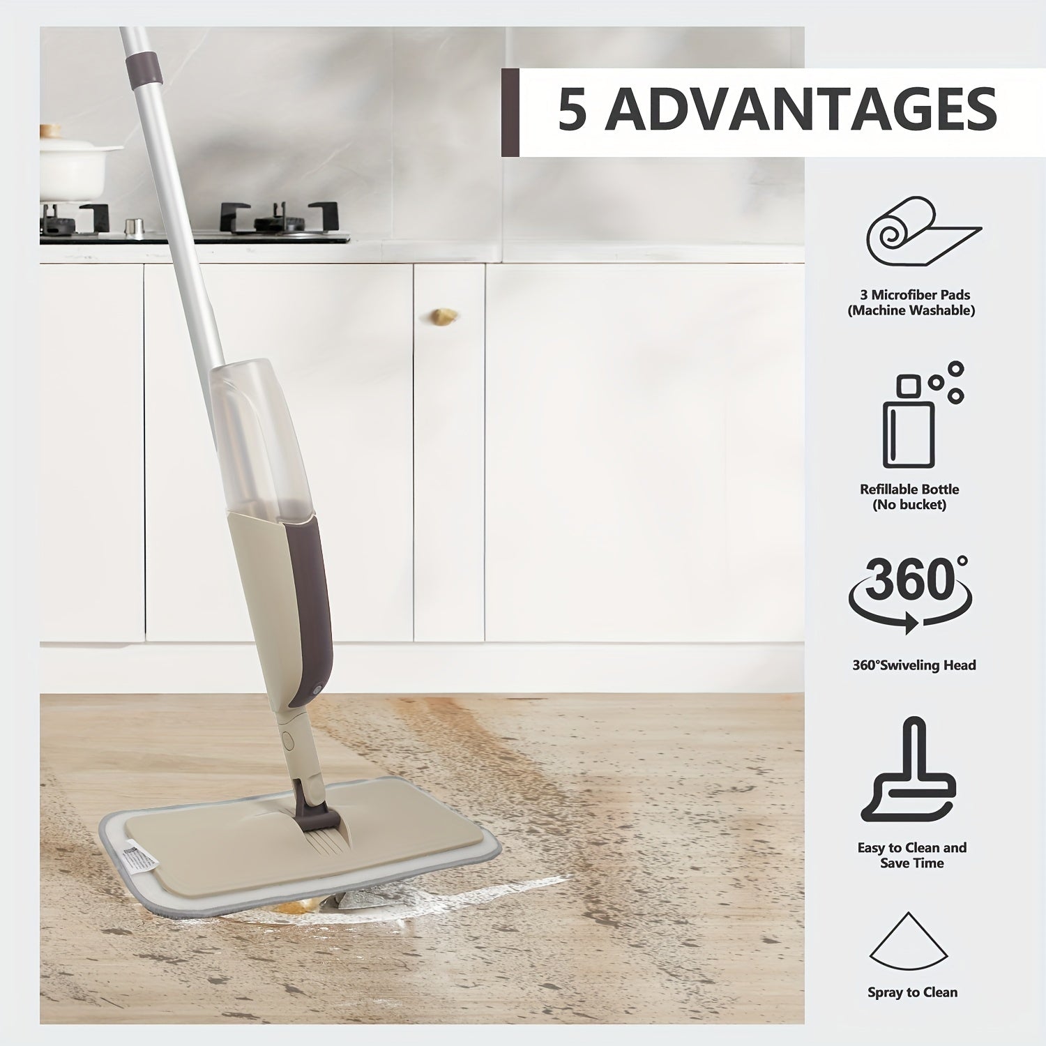 RevoMop Reusable Microfiber Spray Mop Effortless | Appliance | Functional Home Appliance