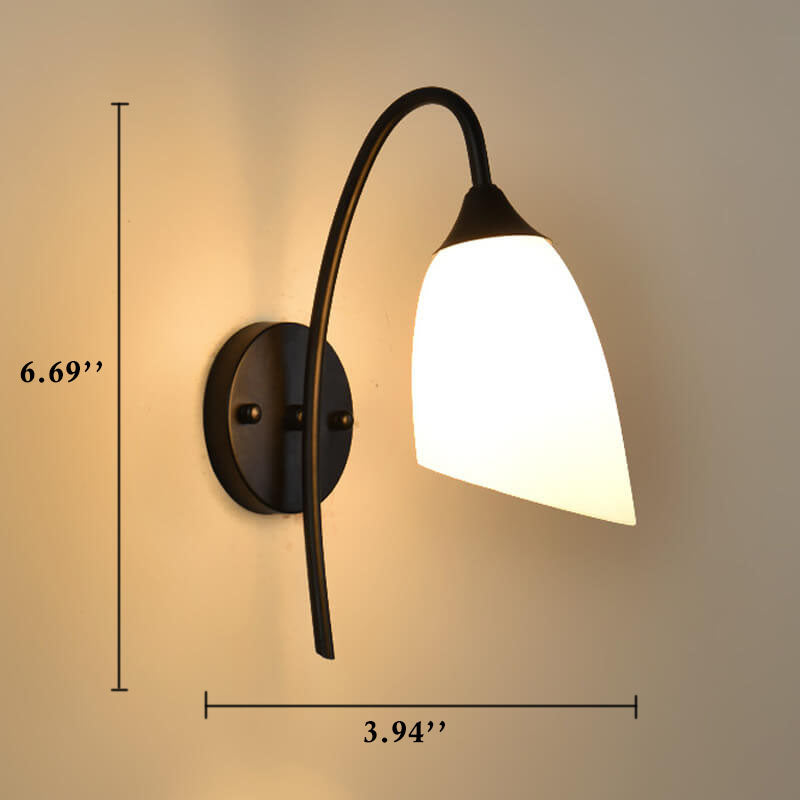 GloeiGlow Modern slanted, bell-shaped wall | Wall Lamp | Led | Warm White | metal | 8W | 220V - 240V | Elegant Wall Illumination