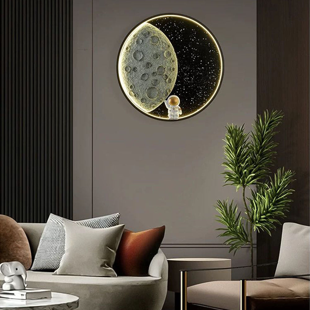 Elif Modern Astronaut Moon Wall | Wall Lamp | Led | metal | 10W | 110V - 240V | Elegant Wall Illumination