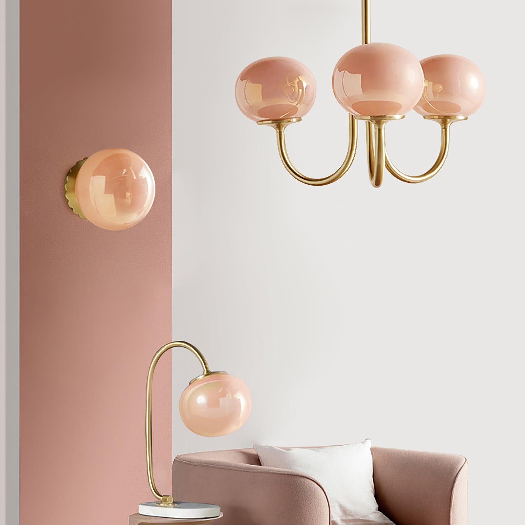 Bubble Pink Glass Marshmallow Chandelier | Ceiling Light | glass/metal | 110V-120V | Modern Ceiling Lighting