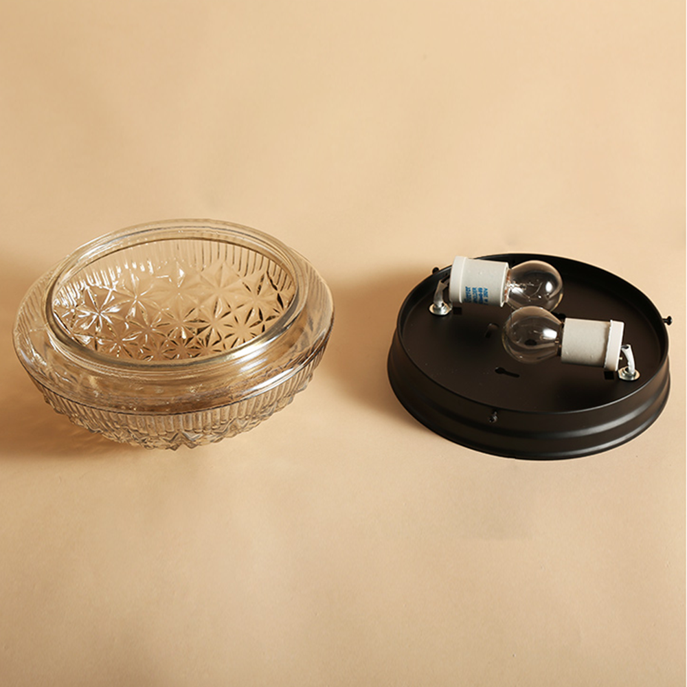 Clear Ribbed Glass Ceiling Lamp | Lighting | glass | 110V-120V | Premium Lighting Solution