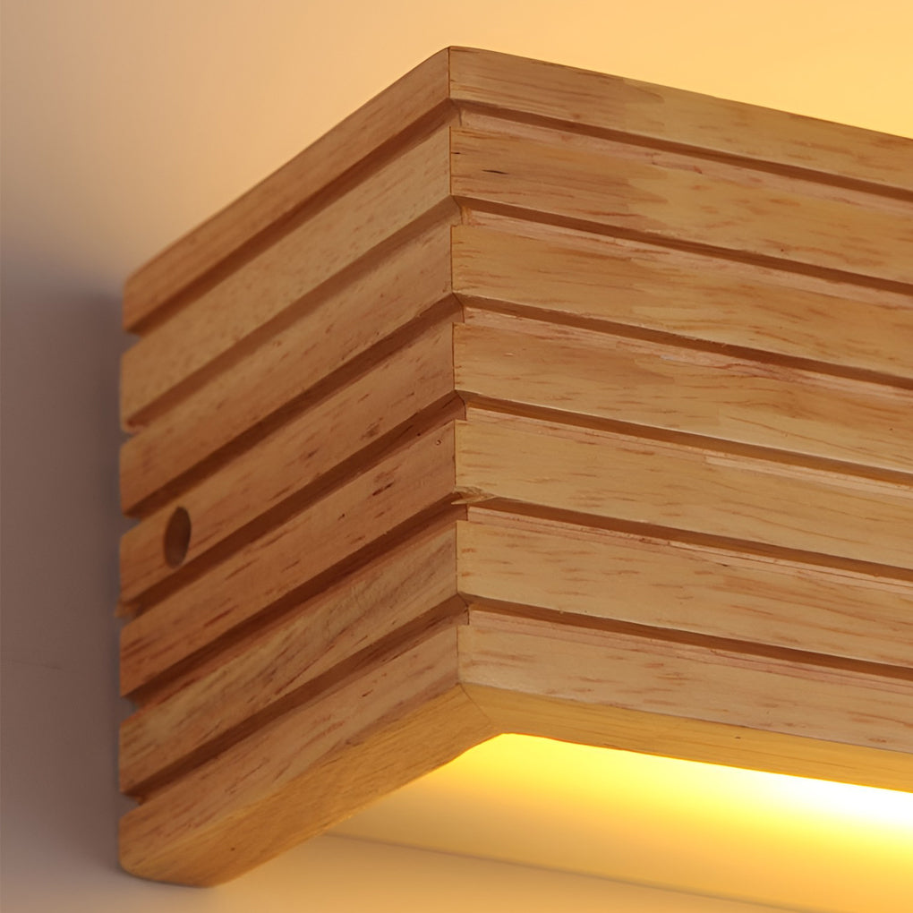 NordicLux Rectangular Waterproof Wall Lamp | Wall Lamp | Led | Warm White | wood | Elegant Wall Illumination