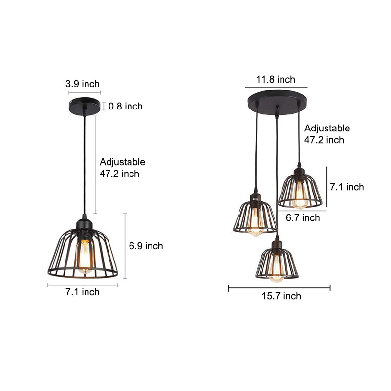 Light Black Small Iron Cage | Ceiling Light | LED | warm white | iron | 110V | Modern Ceiling Lighting