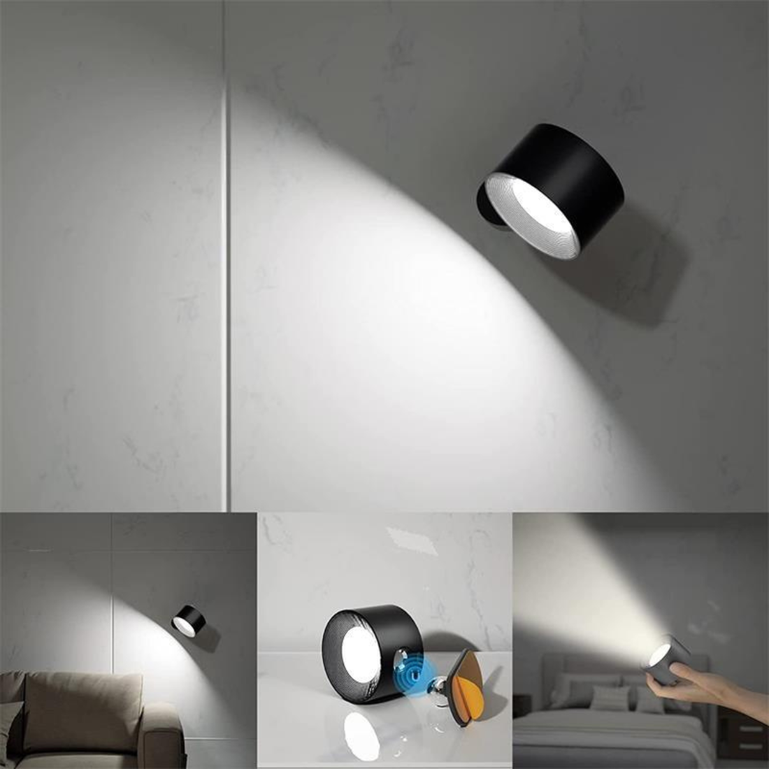 FlexiBeam Wireless rechargeable 360° wall | Wall Lamp | Led | Elegant Wall Illumination