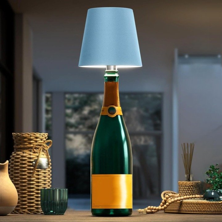 BottleLum  Lighting Bottle Unique Table | Table Lamp | LED | Plastic/aluminum | Sleek Table Accent