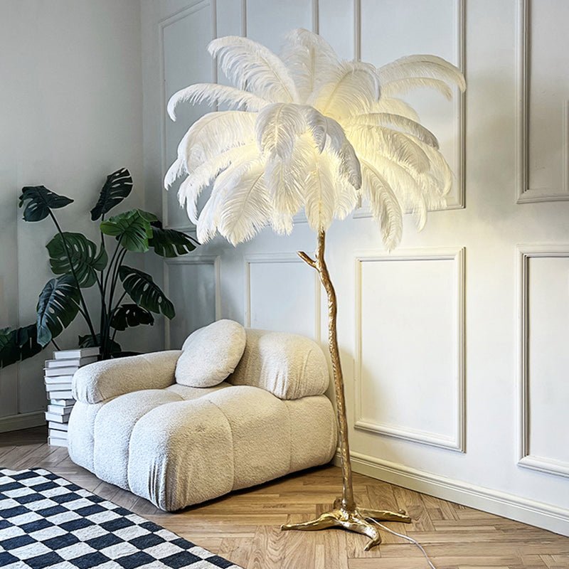 Nordic Ostrich Feather Floor Lamp | Floor Lamp | LED | resin | 260v | Stylish Floor Lighting