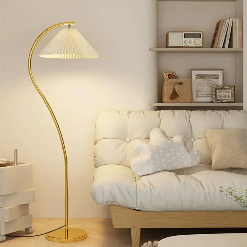Modern fabric floor lamp | Floor Lamp | LED | wood | 15w | 20v/260v | Stylish Floor Lighting