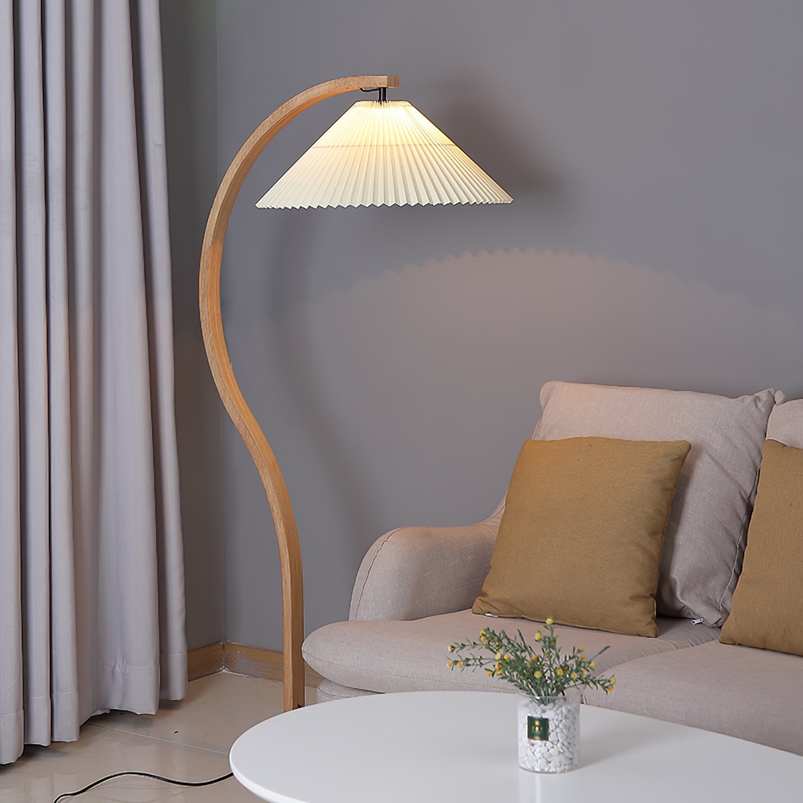 Caprani floor lamp | Floor Lamp | LED | linen/metal/wood | 240v | Stylish Floor Lighting
