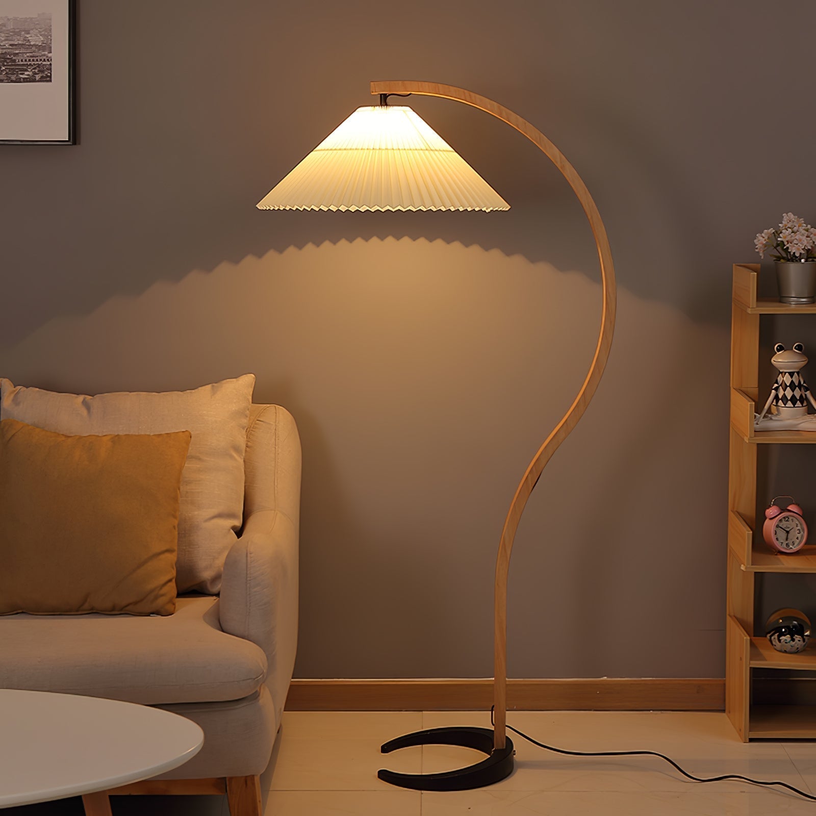 Caprani floor lamp | Floor Lamp | LED | linen/metal/wood | 240v | Stylish Floor Lighting