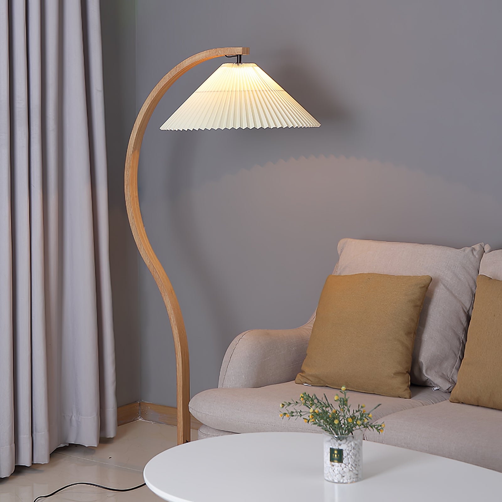 Caprani floor lamp | Floor Lamp | LED | linen/metal/wood | 240v | Stylish Floor Lighting