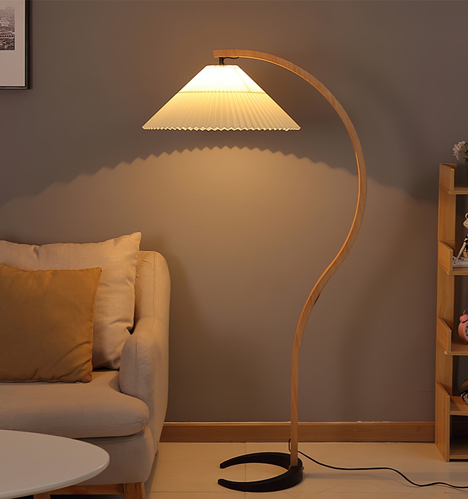 Caprani floor lamp | Floor Lamp | LED | linen/metal/wood | 240v | Stylish Floor Lighting