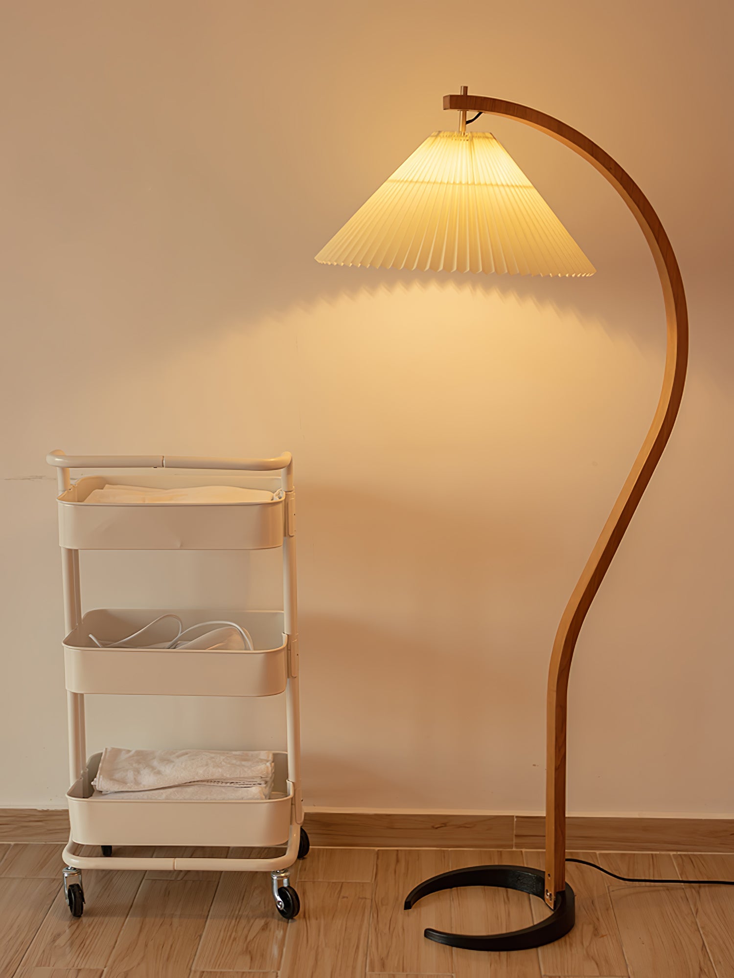 Caprani floor lamp | Floor Lamp | LED | linen/metal/wood | 240v | Stylish Floor Lighting