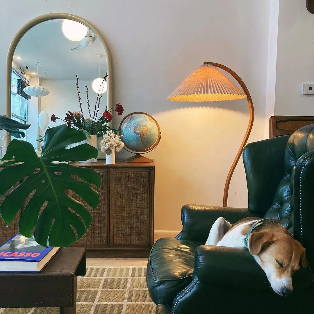 Caprani floor lamp | Floor Lamp | LED | linen/metal/wood | 240v | Stylish Floor Lighting