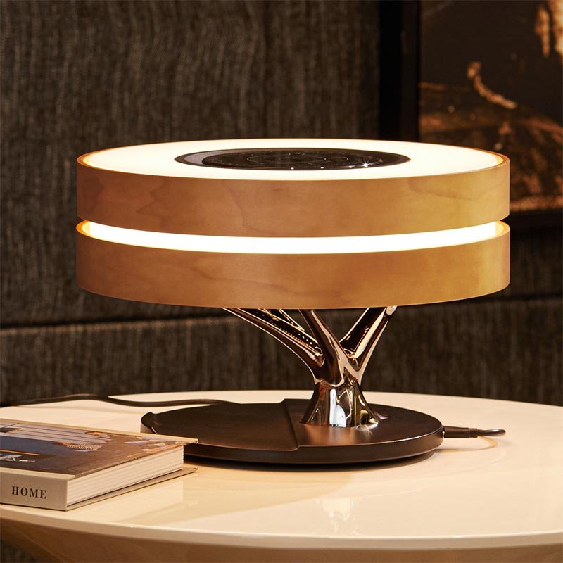 AuraFusion Dimmable Lamp Wireless | Lighting | LED | Metal/ABS/Rose Wood | Premium Lighting Solution