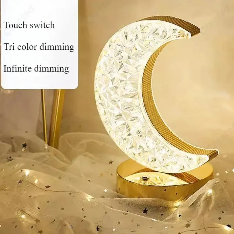 Astrivis Crystal Moon Lamp Wireless | Table Lamp | plastic/Crystal | Sleek Table Accent