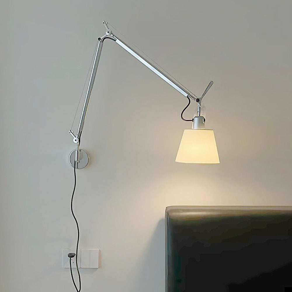 Modern Rotatable Silver Wall Lamp | Wall Lamp | Iron/Fabric | 110V-120V | Elegant Wall Illumination