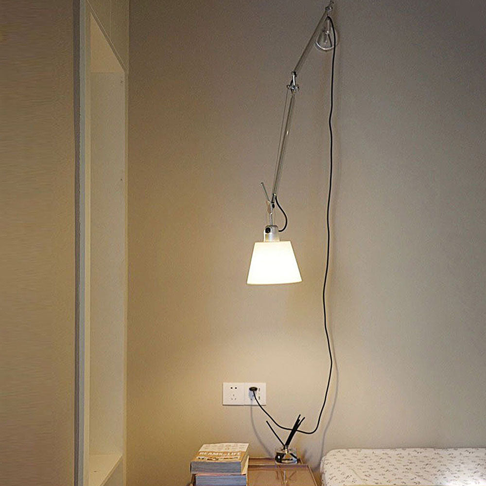 Modern Rotatable Silver Wall Lamp | Wall Lamp | Iron/Fabric | 110V-120V | Elegant Wall Illumination