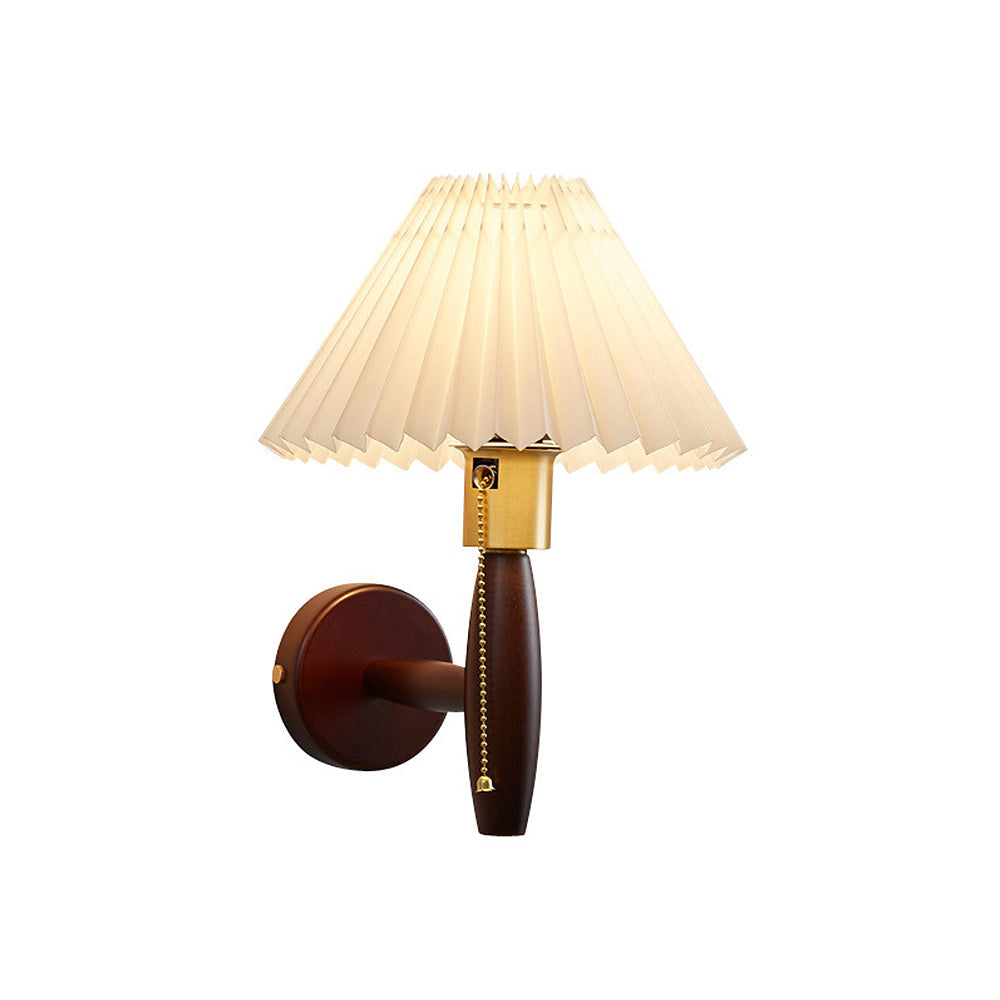 Classic Walnut Folding Shade Wall | Wall Lamp | wood | 110V - 120V | Elegant Wall Illumination