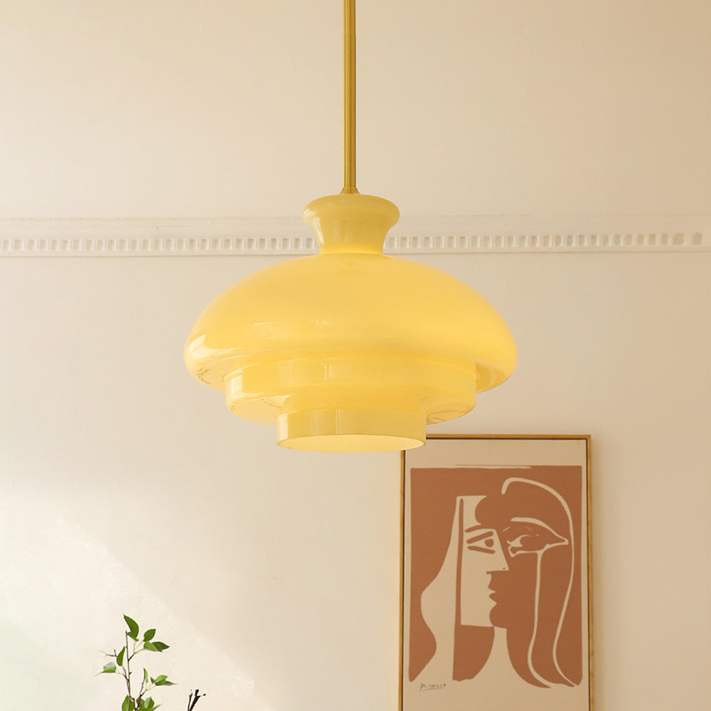Bauhaus Yellow Three Layer Hanging | Lighting | LED | glass | 110V-120V | Premium Lighting Solution
