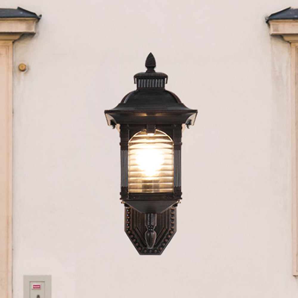 European Black Balcony Outdoor Wall | Wall Lamp | glass | 110V - 120V | Elegant Wall Illumination