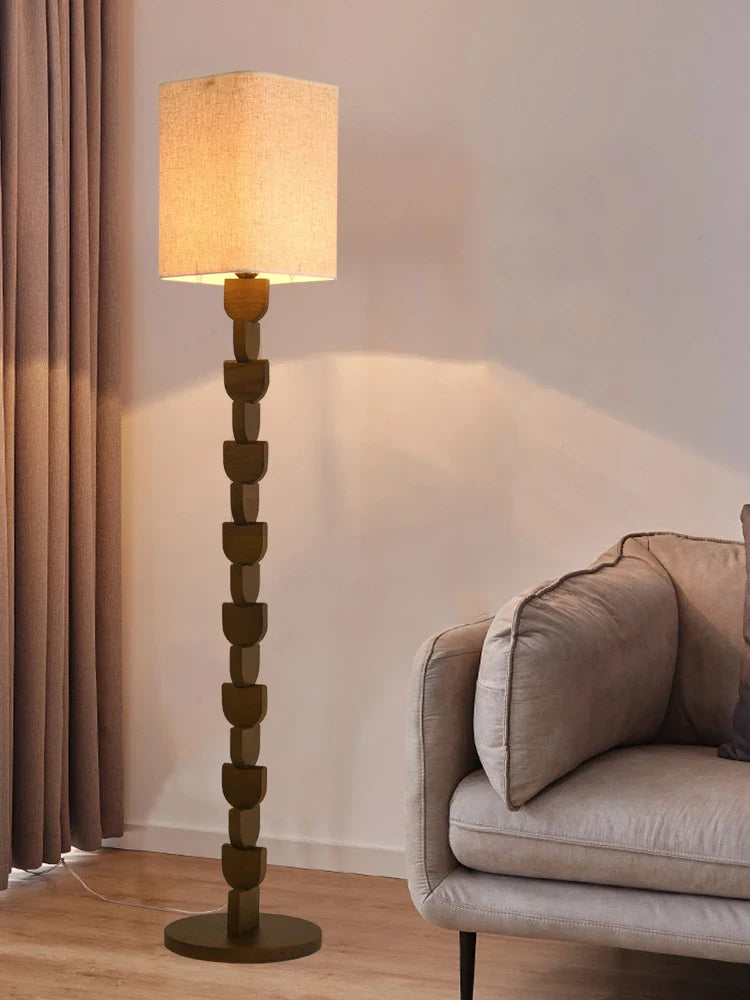 French block floor lamp | Floor Lamp | LED | wood | 240v | Stylish Floor Lighting