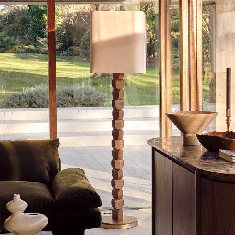 French block floor lamp | Floor Lamp | LED | wood | 240v | Stylish Floor Lighting