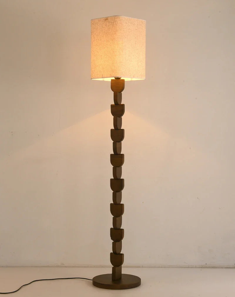 French block floor lamp | Floor Lamp | LED | wood | 240v | Stylish Floor Lighting