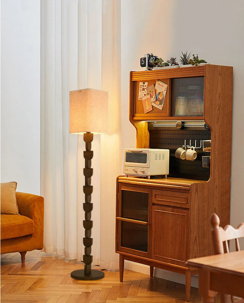 French block floor lamp | Floor Lamp | LED | wood | 240v | Stylish Floor Lighting