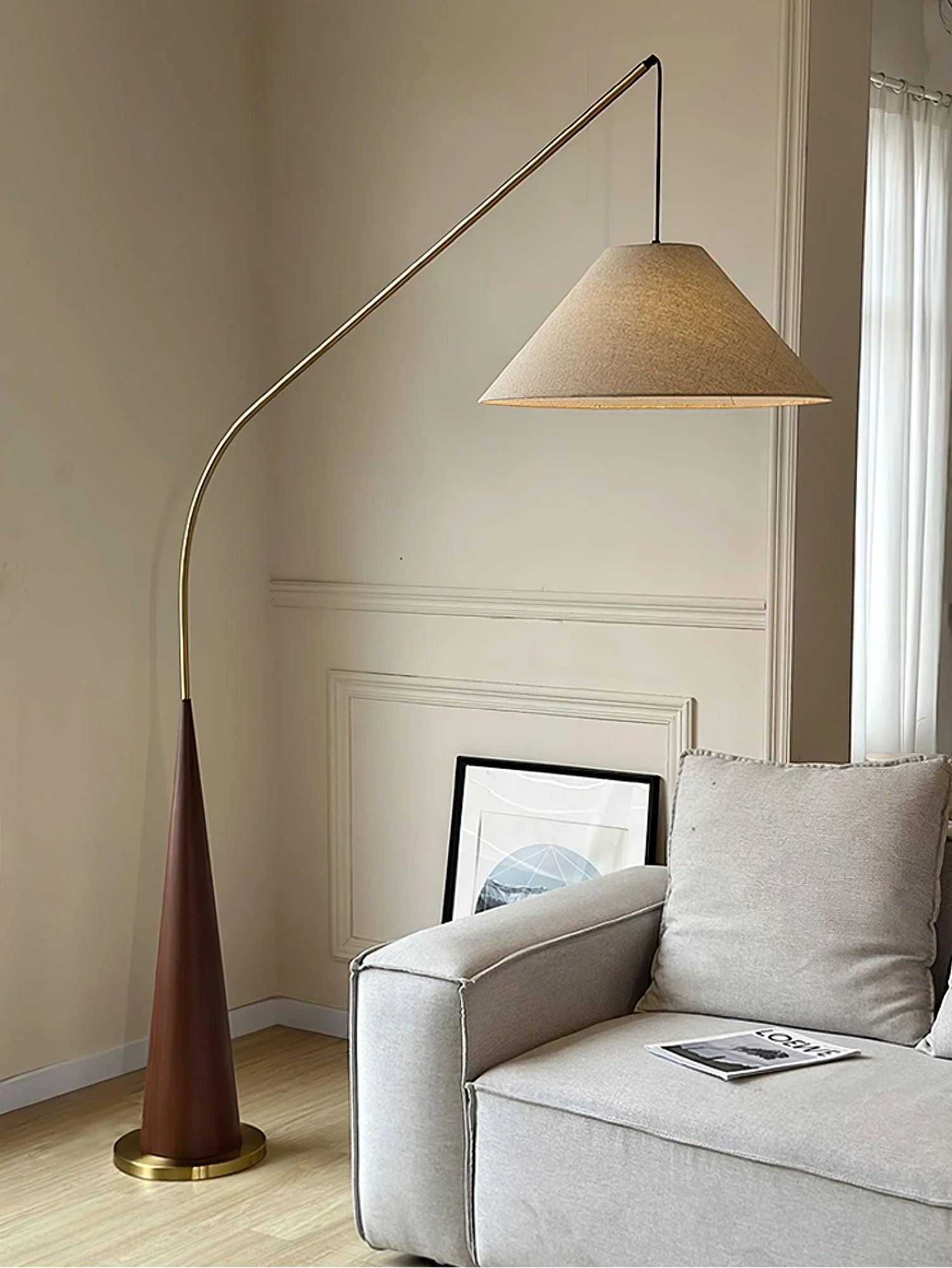 Gibson Fishing floor lamp | Floor Lamp | linen/metal | 240v | Stylish Floor Lighting