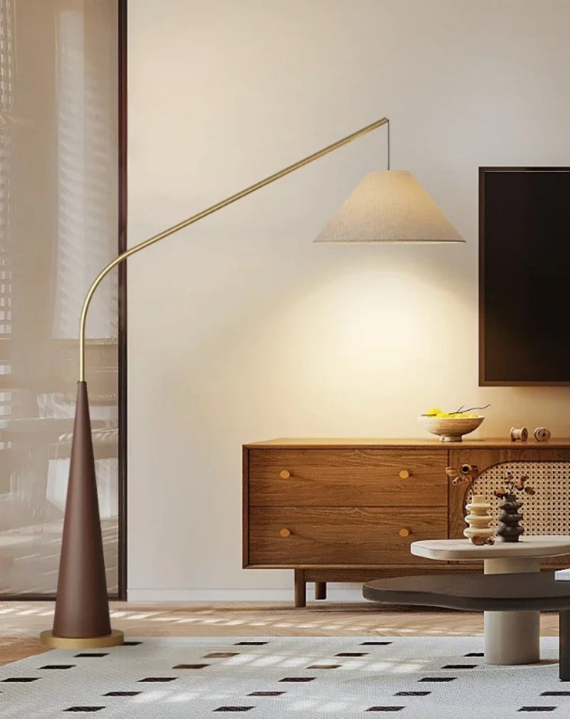 Gibson Fishing floor lamp | Floor Lamp | linen/metal | 240v | Stylish Floor Lighting