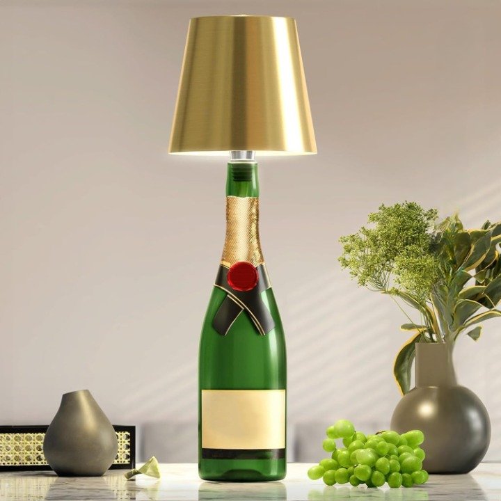 BottleLum  Lighting Bottle Unique Table | Table Lamp | LED | Plastic/aluminum | Sleek Table Accent