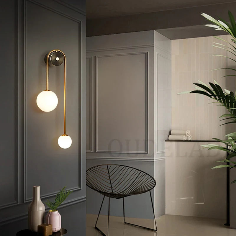 AuroraGlass Wall Lamp Modern Lamp | Wall Lamp | Led | Warm White | glass/iron | 85V - 265V | Elegant Wall Illumination