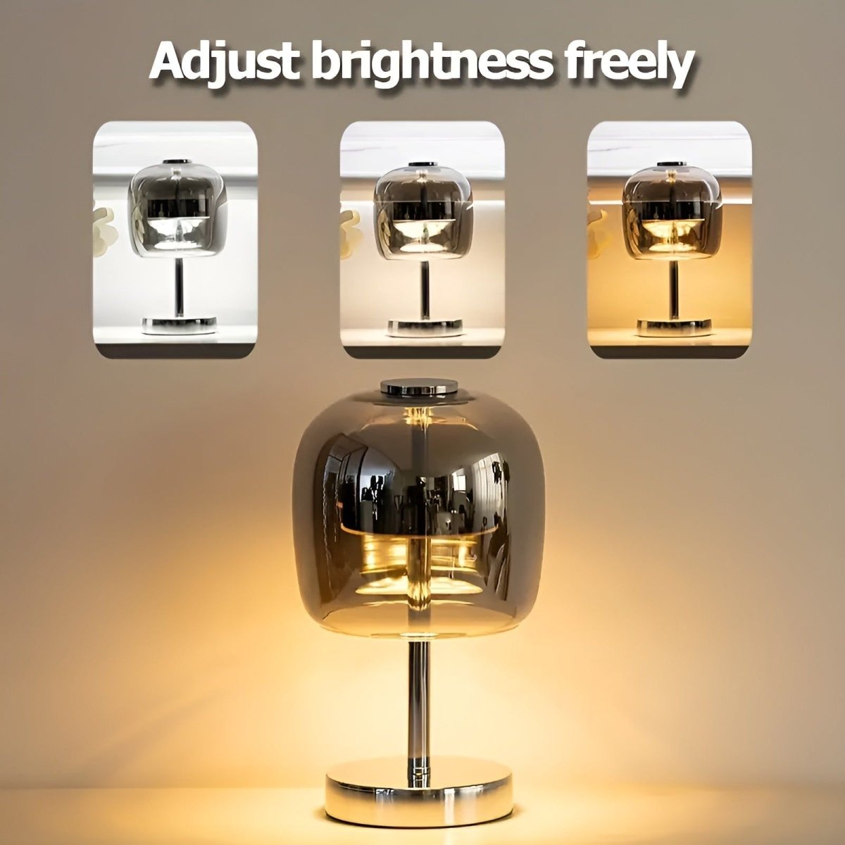 Elegant Table Lamp Plated | Table Lamp | LED | Glass/metal | Sleek Table Accent