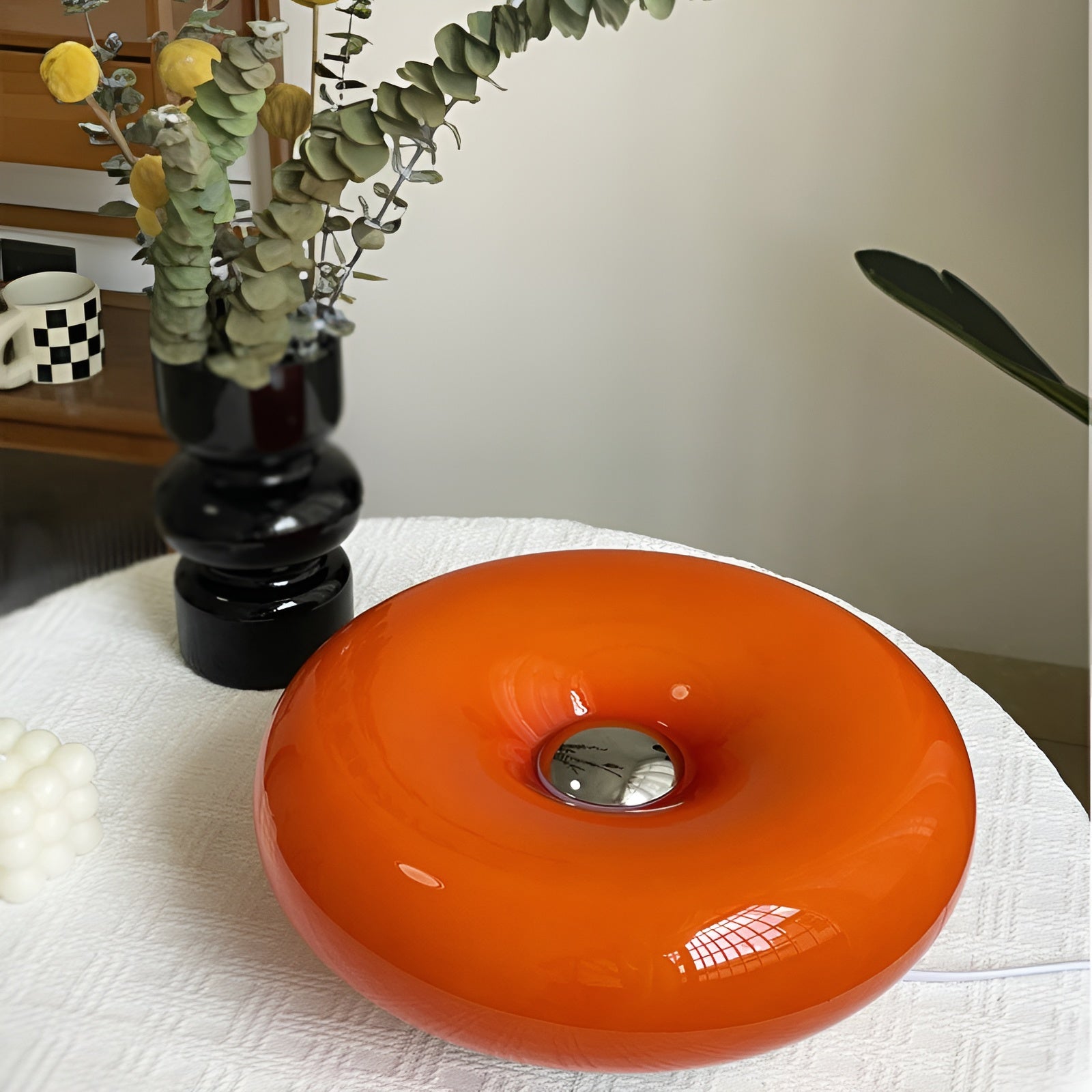 Orange Donut Lamp Stylish Wall | Table Lamp | glass/metal | 90V - 260V | Sleek Table Accent
