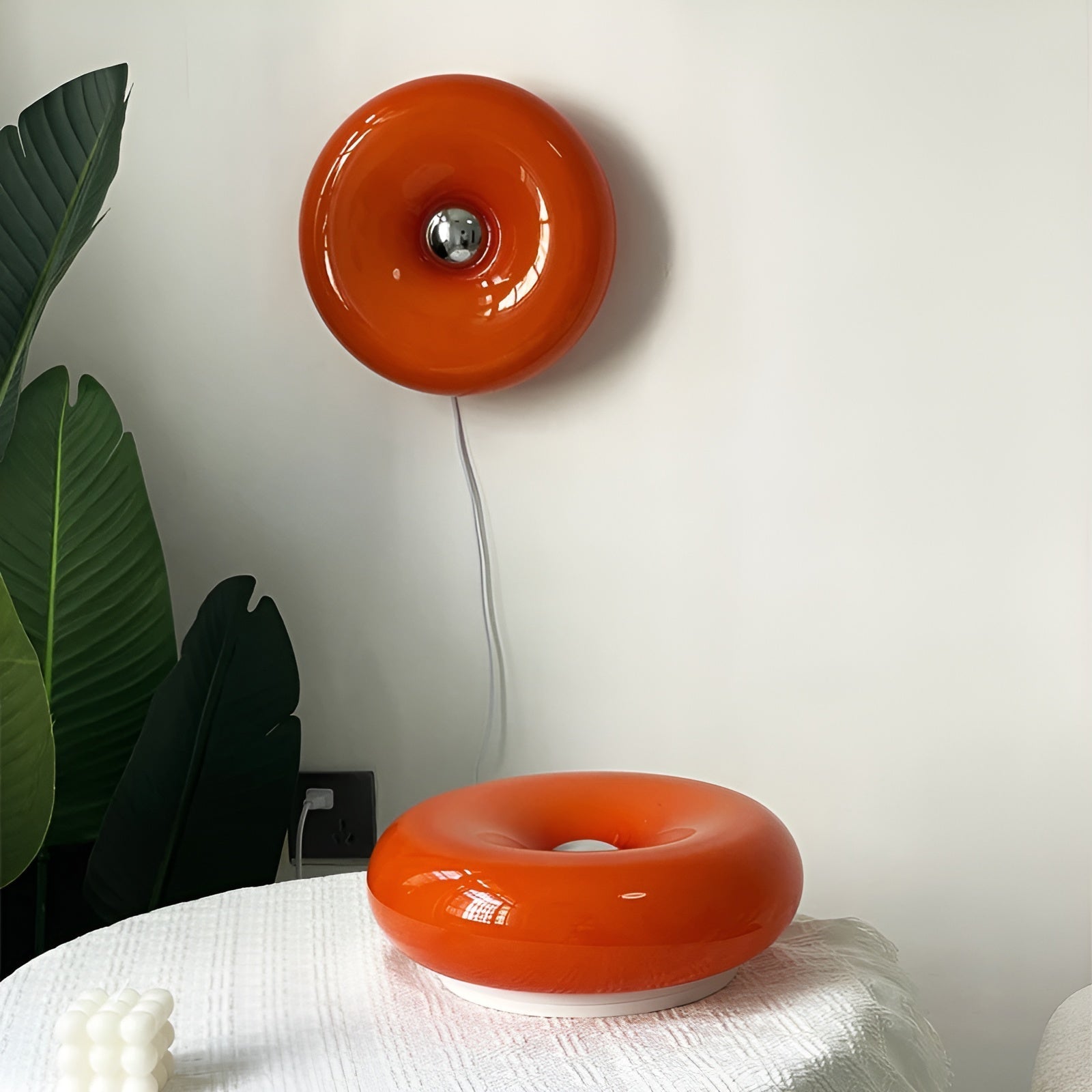 Orange Donut Lamp Stylish Wall | Table Lamp | glass/metal | 90V - 260V | Sleek Table Accent