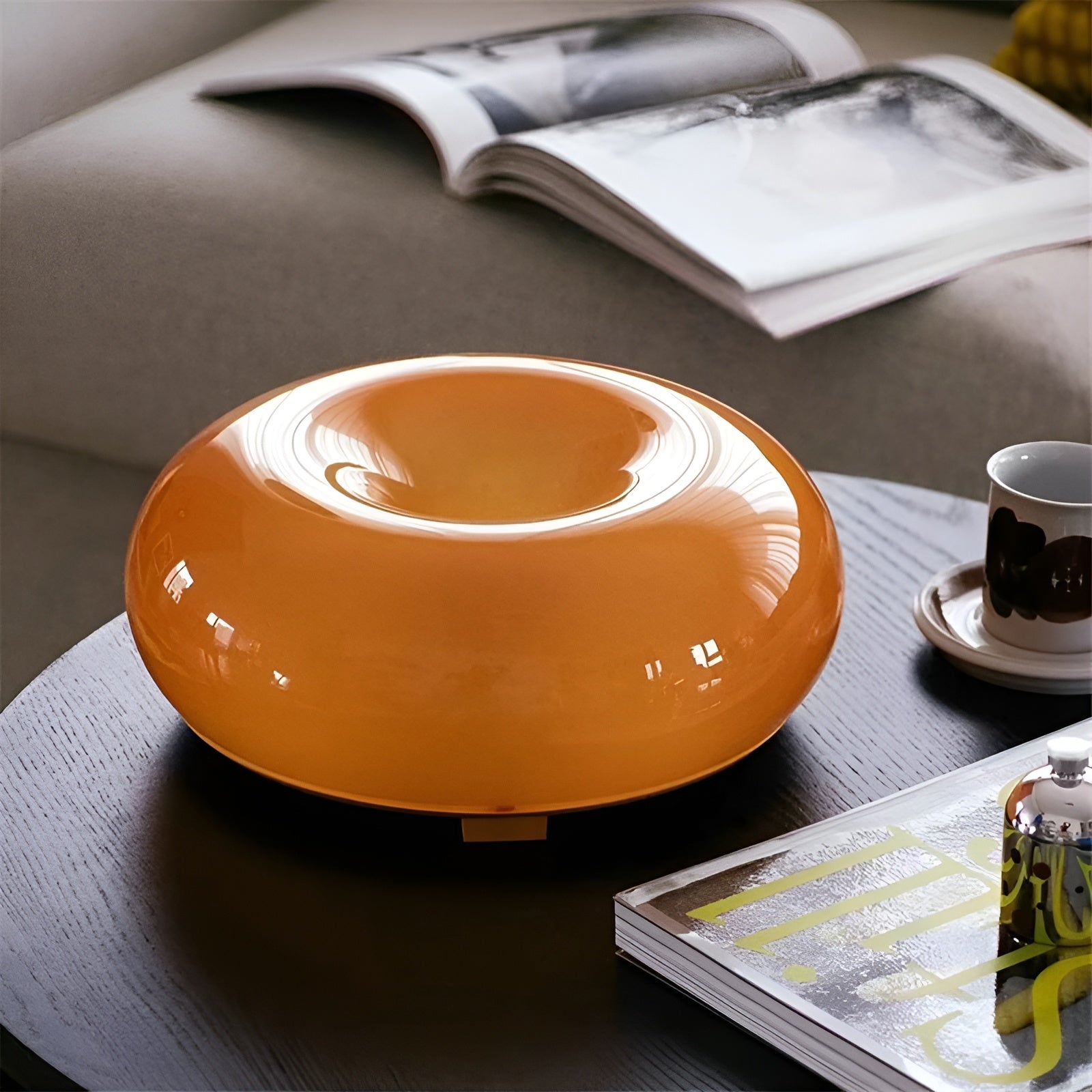 Orange Donut Lamp Stylish Wall | Table Lamp | glass/metal | 90V - 260V | Sleek Table Accent