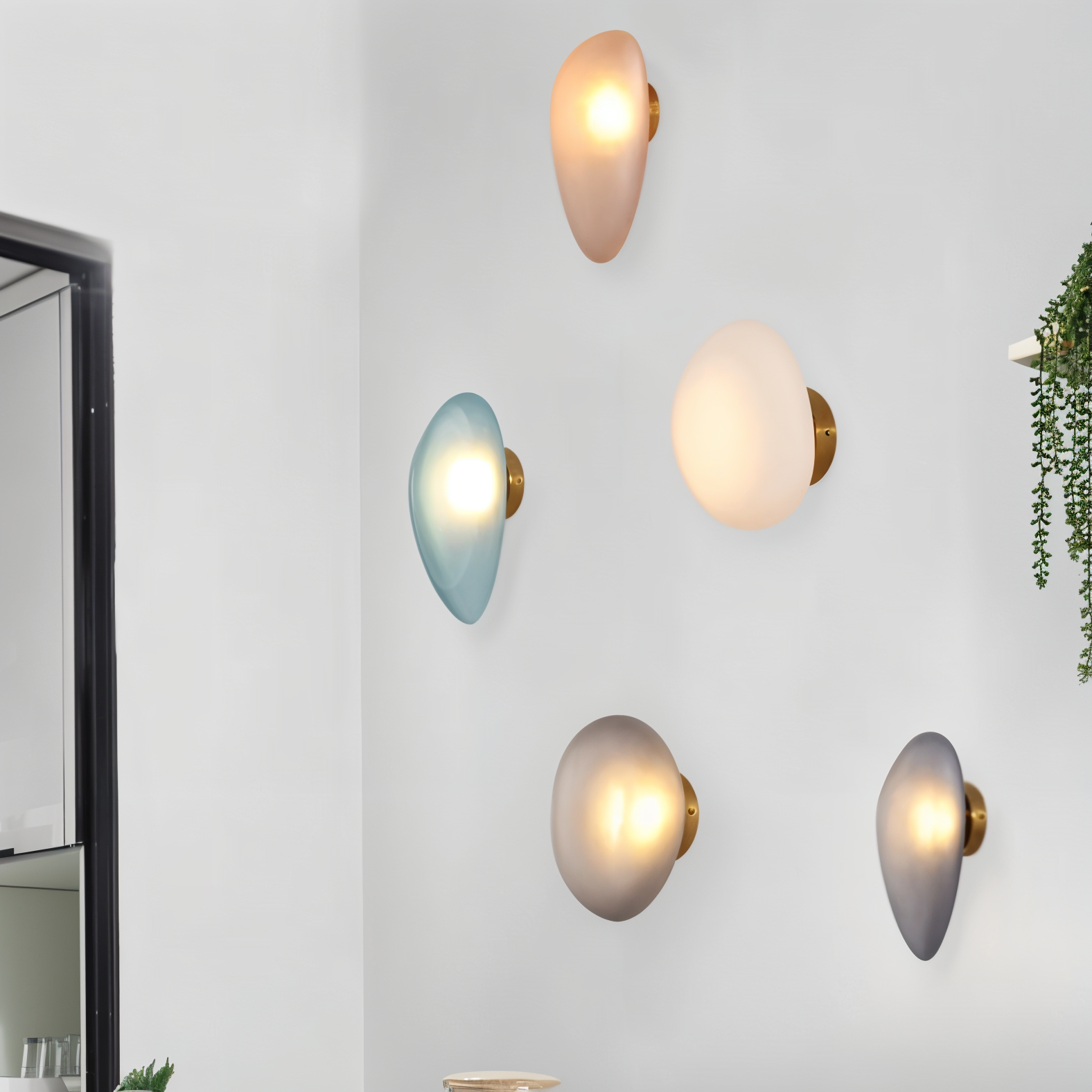 PebbleHue Wall Lamp Glass Wall | Wall Lamp | Led | glass/metal | 5W | 85V - 260V - 90V - 260V | Elegant Wall Illumination