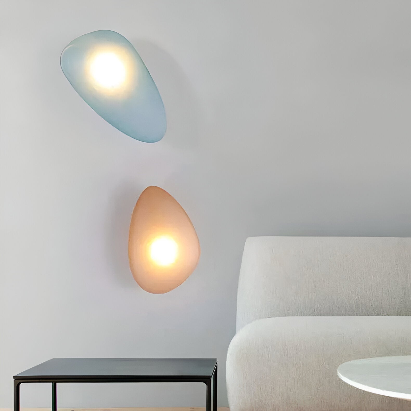 PebbleHue Wall Lamp Glass Wall | Wall Lamp | Led | glass/metal | 5W | 85V - 260V - 90V - 260V | Elegant Wall Illumination