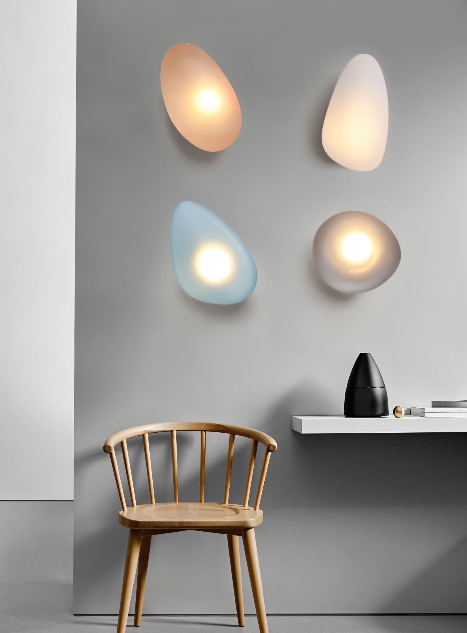 PebbleHue Wall Lamp Glass Wall | Wall Lamp | Led | glass/metal | 5W | 85V - 260V - 90V - 260V | Elegant Wall Illumination