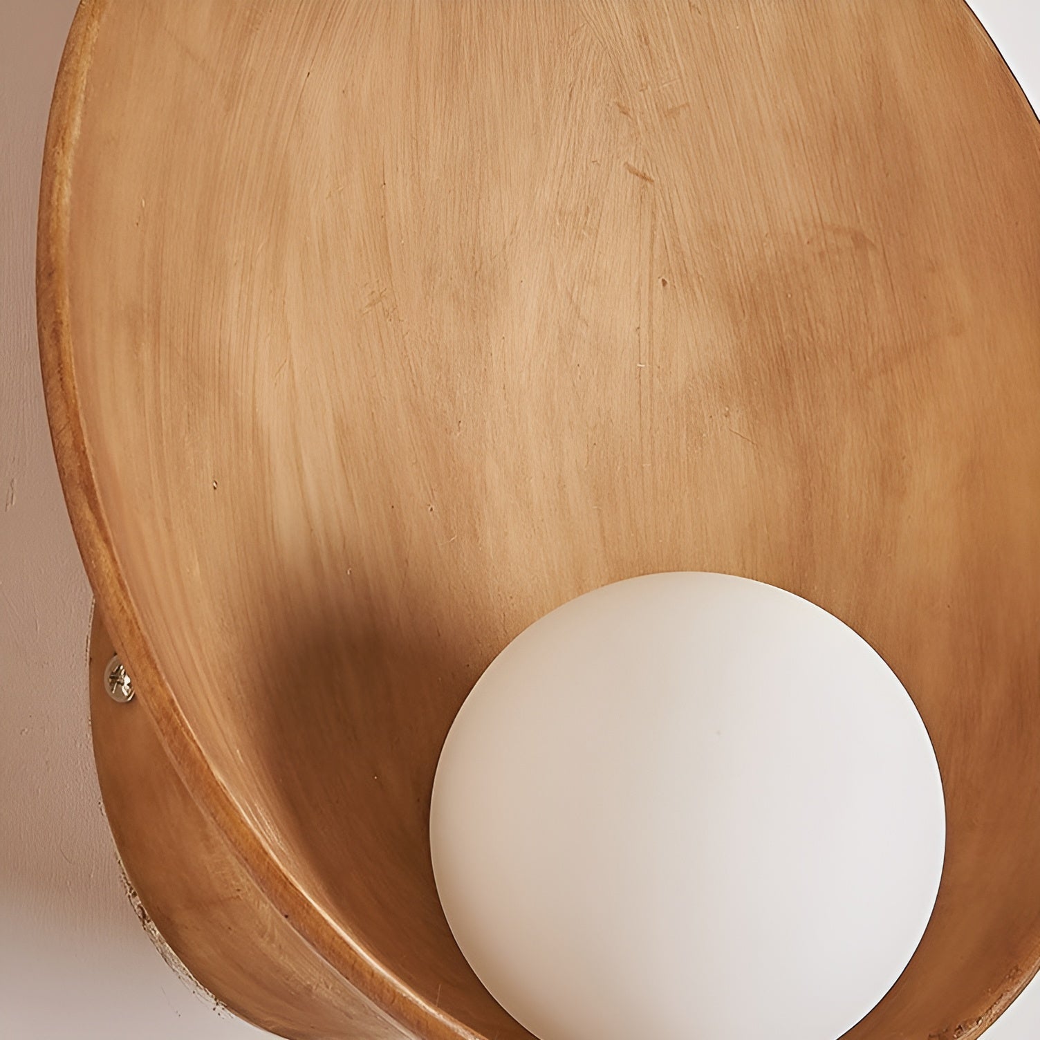 White Pearl Lamp White Wall | Wall Lamp | glass/iron/wood | 20V | Elegant Wall Illumination