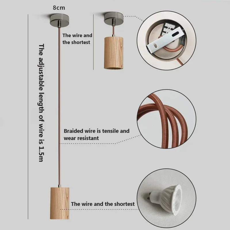 NordicGlow Scandinavian Wooden Hanging Lamp | Lighting | wood | 90-260V | Premium Lighting Solution