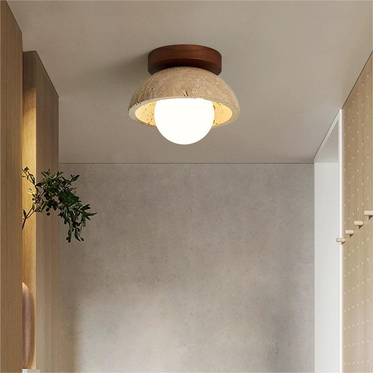 Industrial Modern Beige Stone Wall | Wall Lamp | wood | 110V - 120V | Elegant Wall Illumination