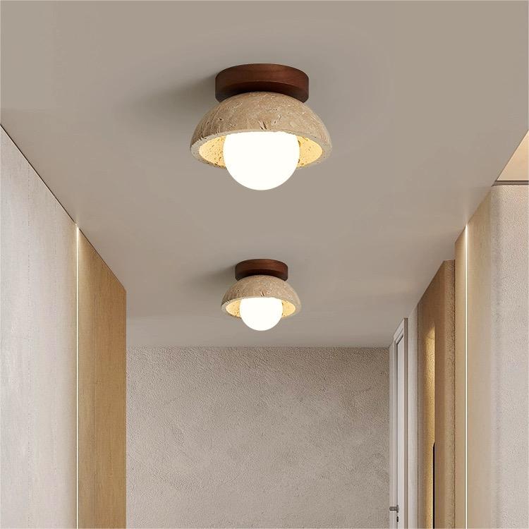 Industrial Modern Beige Stone Wall | Wall Lamp | wood | 110V - 120V | Elegant Wall Illumination