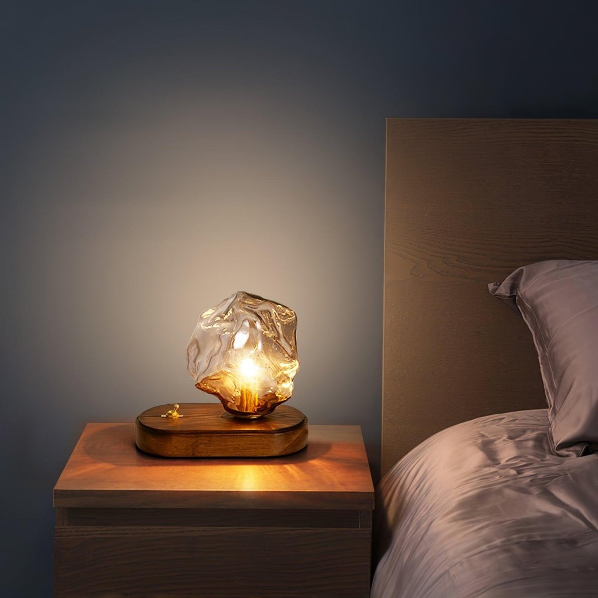 Frosted Glass Table Lamp | Table Lamp | wood/Glass/PC/ABS | Sleek Table Accent