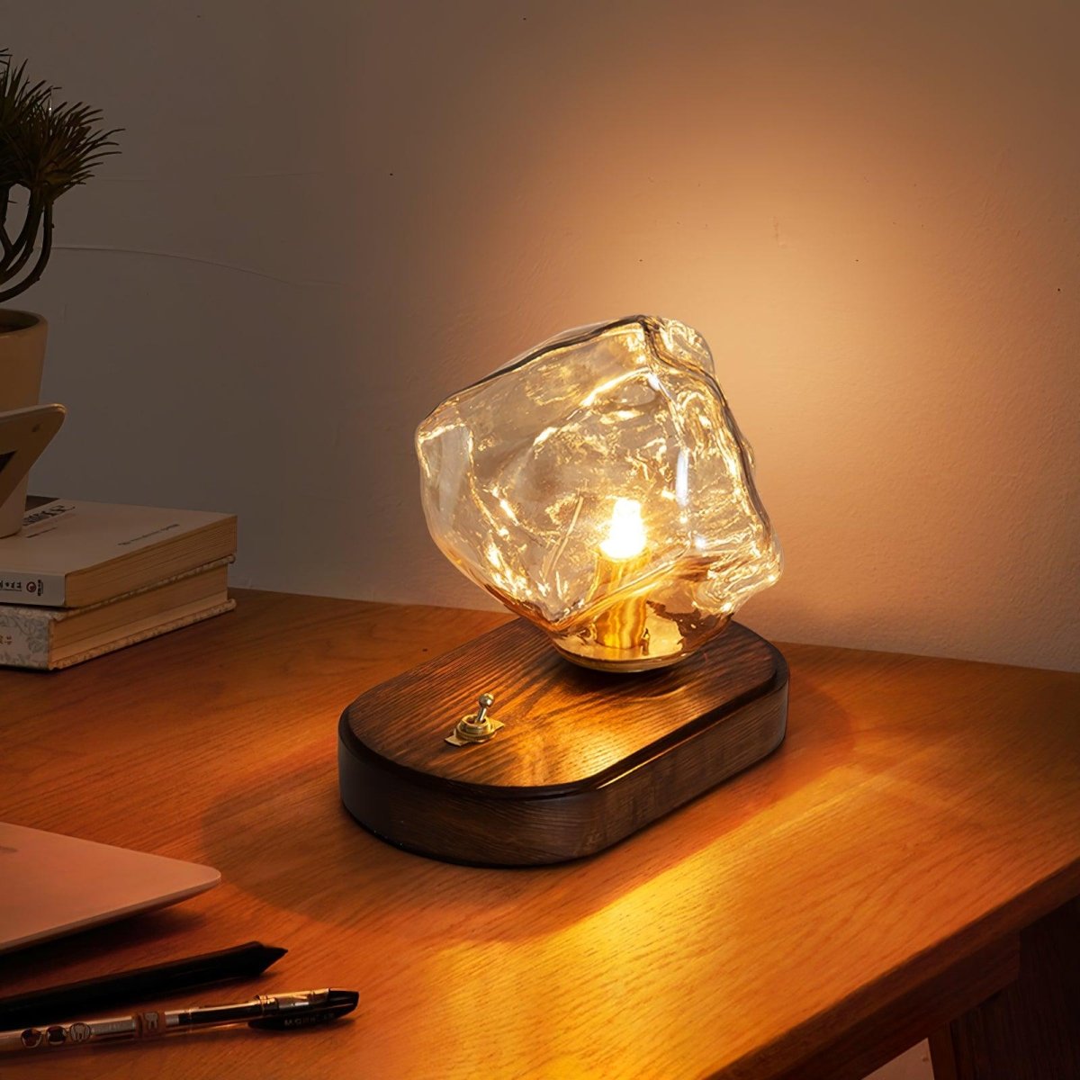 Frosted Glass Table Lamp | Table Lamp | wood/Glass/PC/ABS | Sleek Table Accent