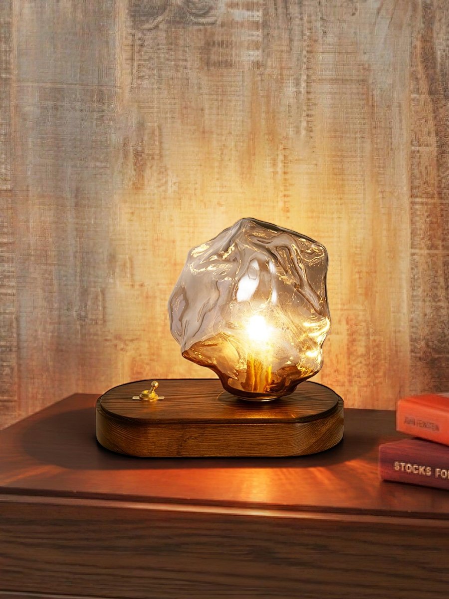Frosted Glass Table Lamp | Table Lamp | wood/Glass/PC/ABS | Sleek Table Accent