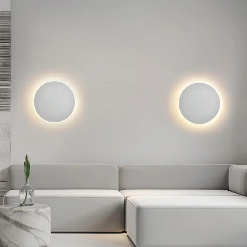SleekGlow Modern Round Wall Lamp | Wall Lamp | Led | Warm White | aluminum | 10W | 220V - 240V | Elegant Wall Illumination