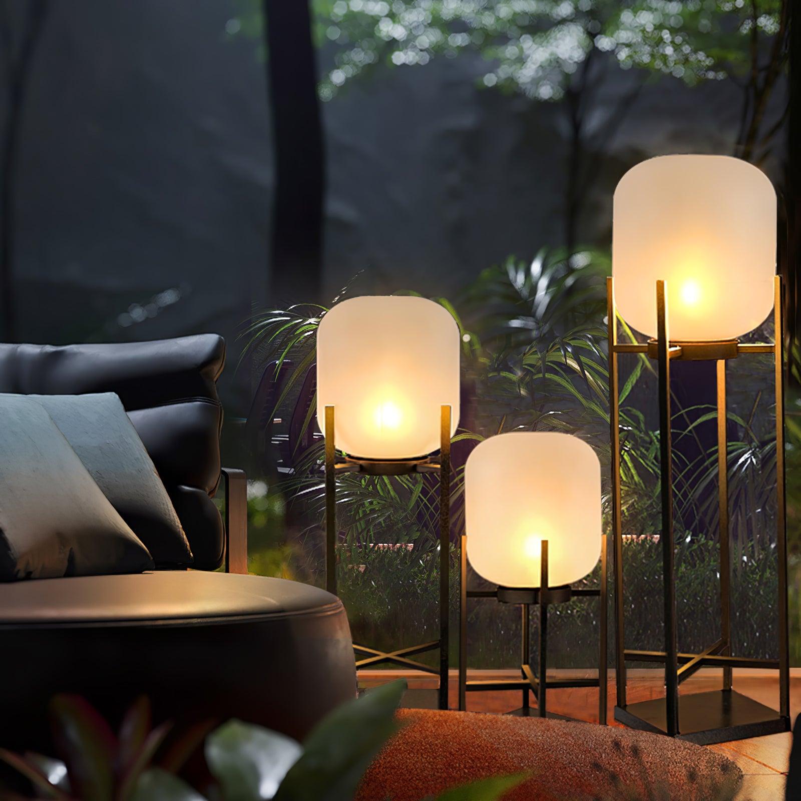 Solar floor lamp lantern outdoor | Floor Lamp | LED | glass | 240v | Stylish Floor Lighting